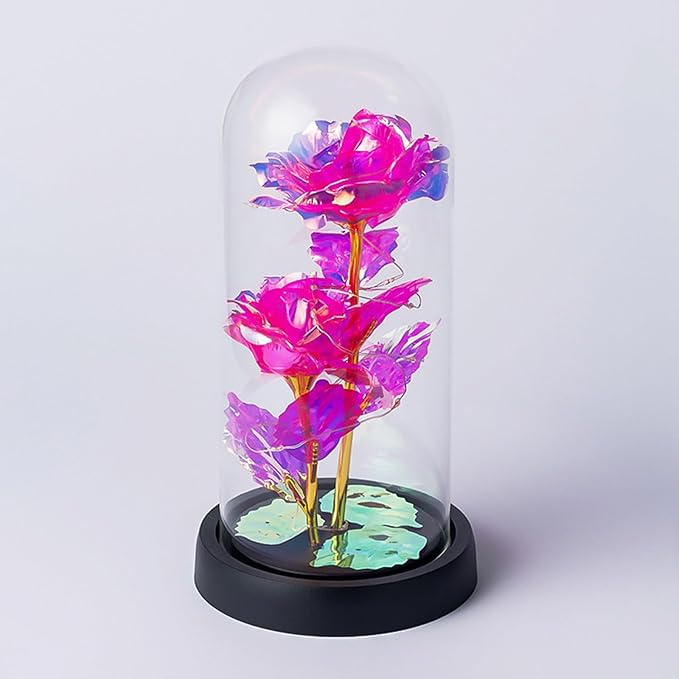 Rosa Eterna Dorada Doble