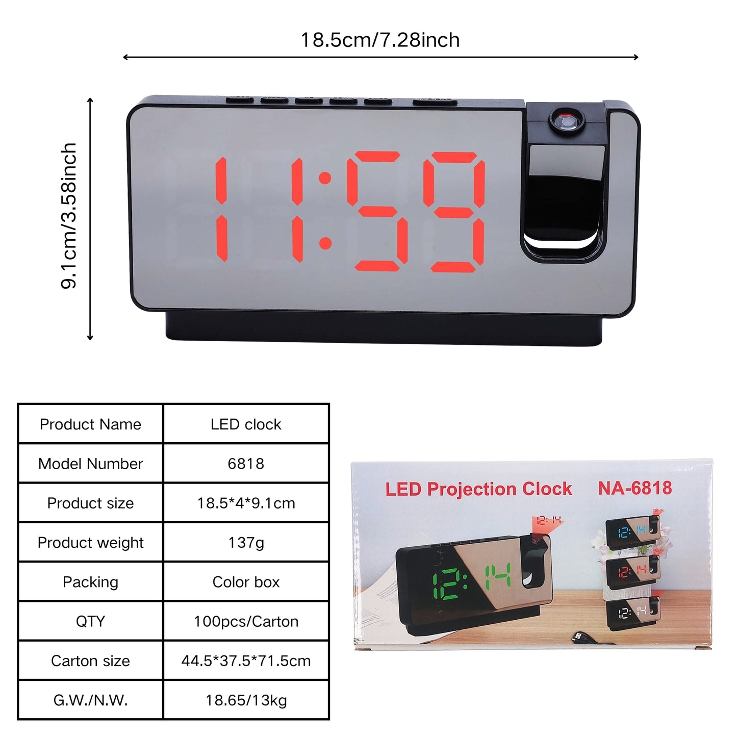 ⏰ Reloj Despertador Digital LED Pro | Proyección de Hora y Clima 🌌