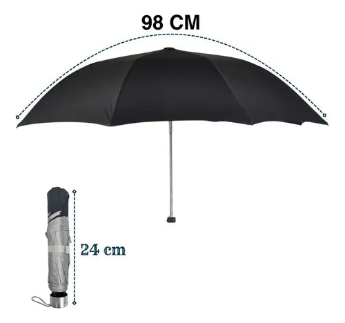 Sombrilla Antifluidos Retráctil Portátil con Protección UV
