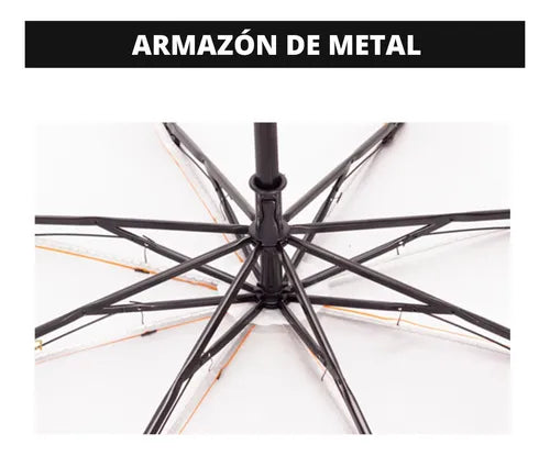 Sombrilla Antifluidos Retráctil Portátil con Protección UV