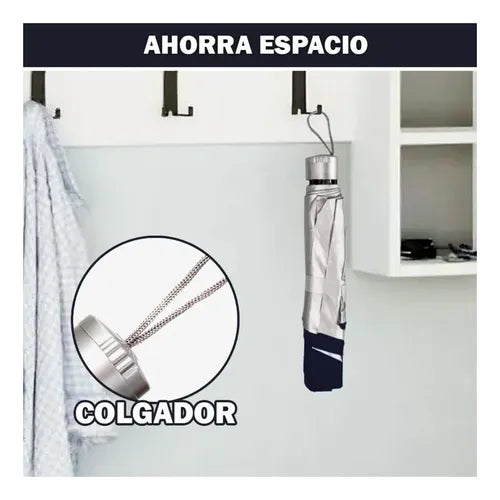 Sombrilla Antifluidos Retráctil Portátil con Protección UV