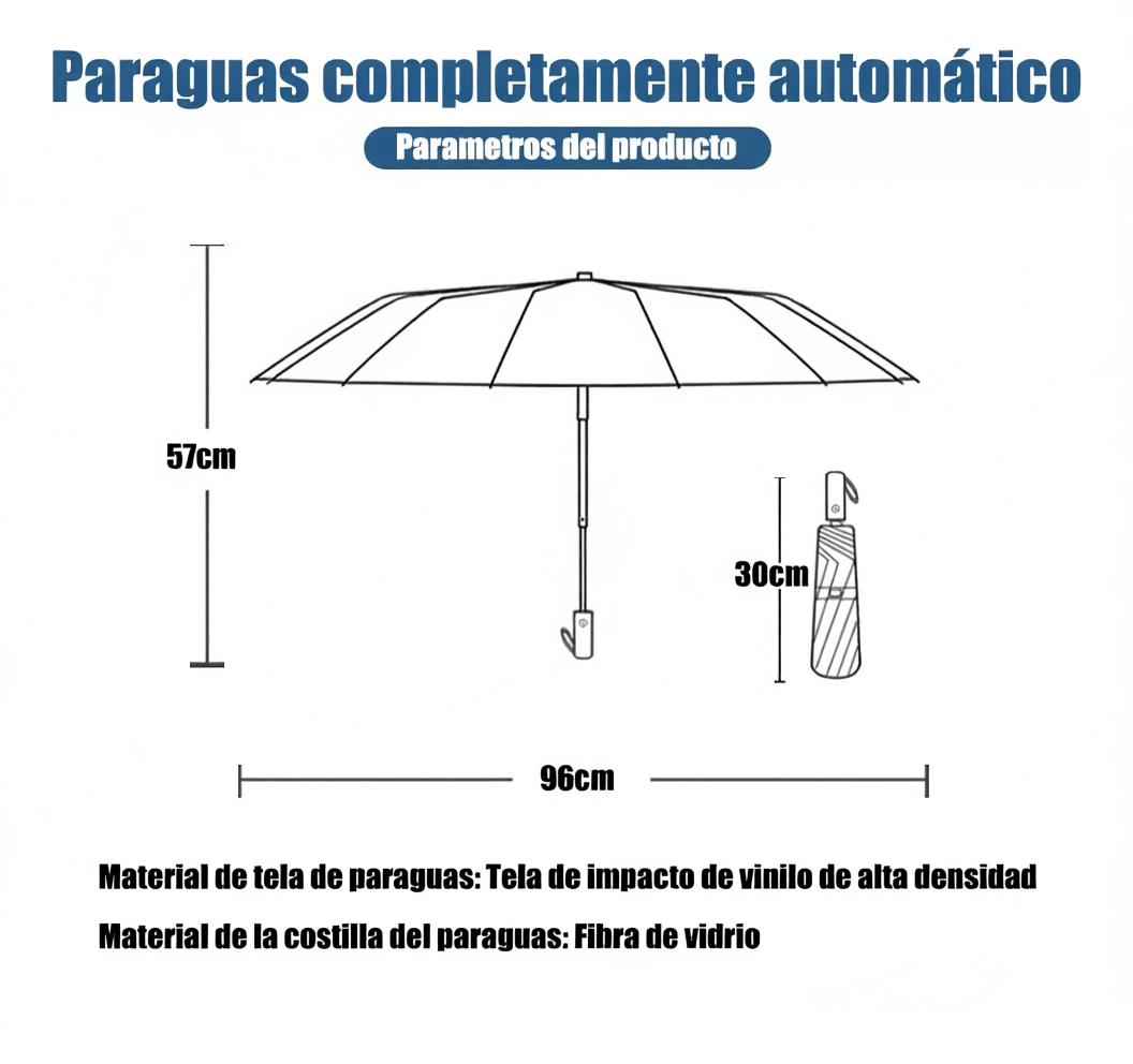 Sombrilla Paraguas Semi Presidencial Automática