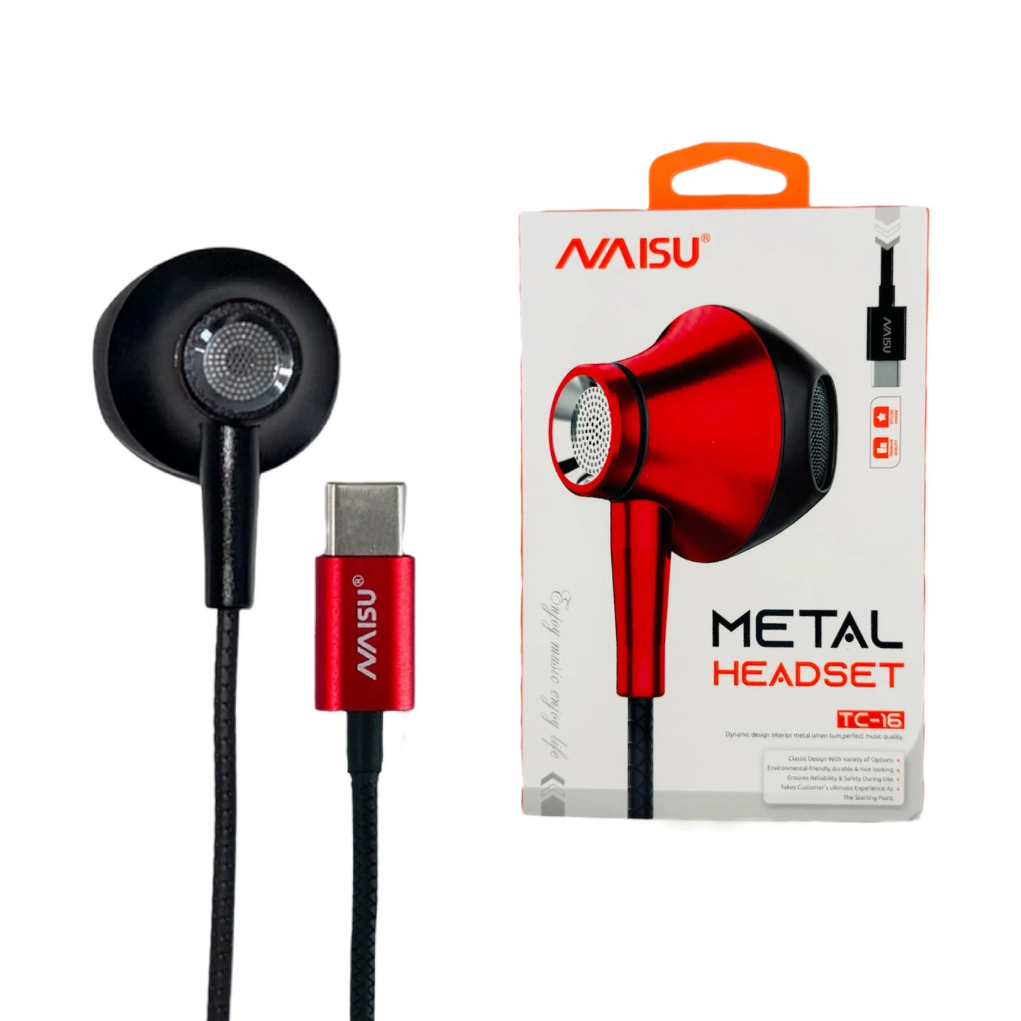 🎧Audífonos In-Ear Tipo C NAISU TC-16 Metal - Audio Digital; Manos Libres 🎶