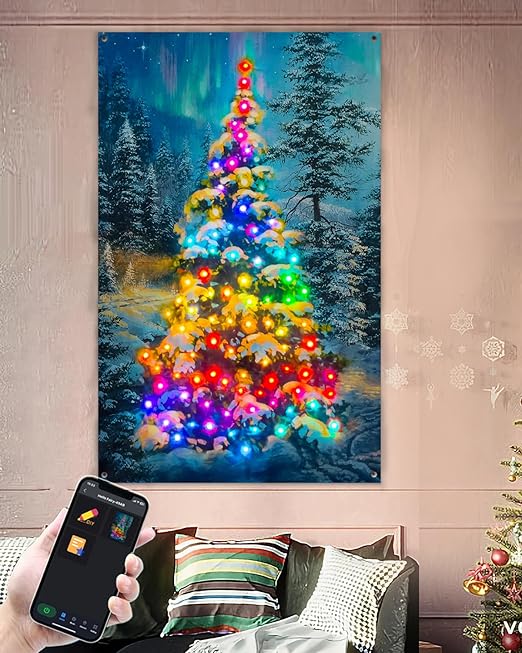 Tapiz de Pared Navideño LED Inteligente