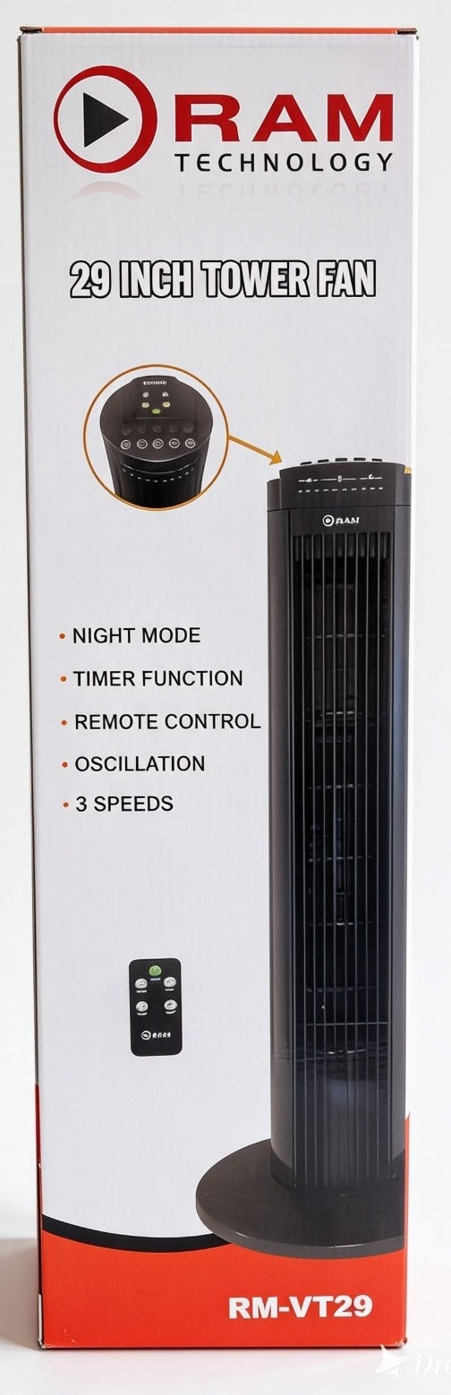 Ventilador De Torre 29 Pulgadas Ram Technology Rm-vt29 Con Control Remoto 🌬️🌪️