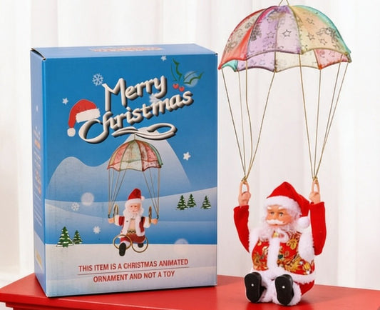 🎅🎄 Papá Noel Animado en Paracaídas con Luz y Movimiento - Decoración Navideña 🎁🌟