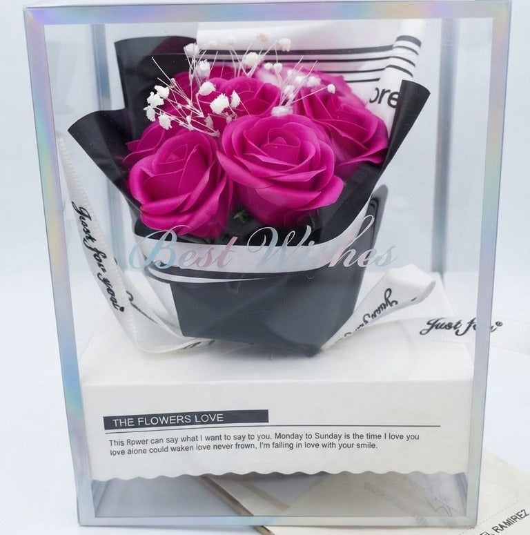 🌹🎁 Caja de Regalo con Flores Eternas Decorativas 🌹✨