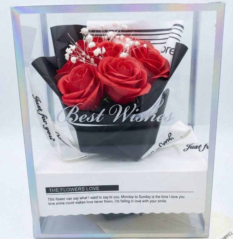 🌹🎁 Caja de Regalo con Flores Eternas Decorativas 🌹✨
