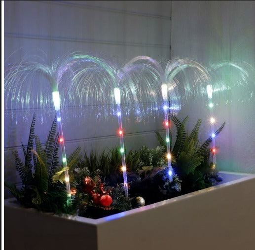 Luces Solares LED Navideñas de Fibra Óptica para Jardín y Exterior 🎄✨