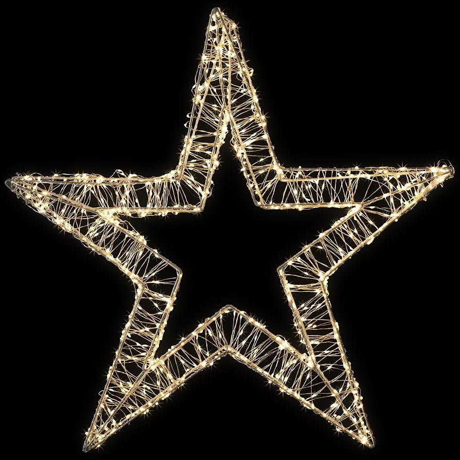 Estrella Navideña Decorativa de 5 Puntas con Luces LED Brillantes ⭐✨