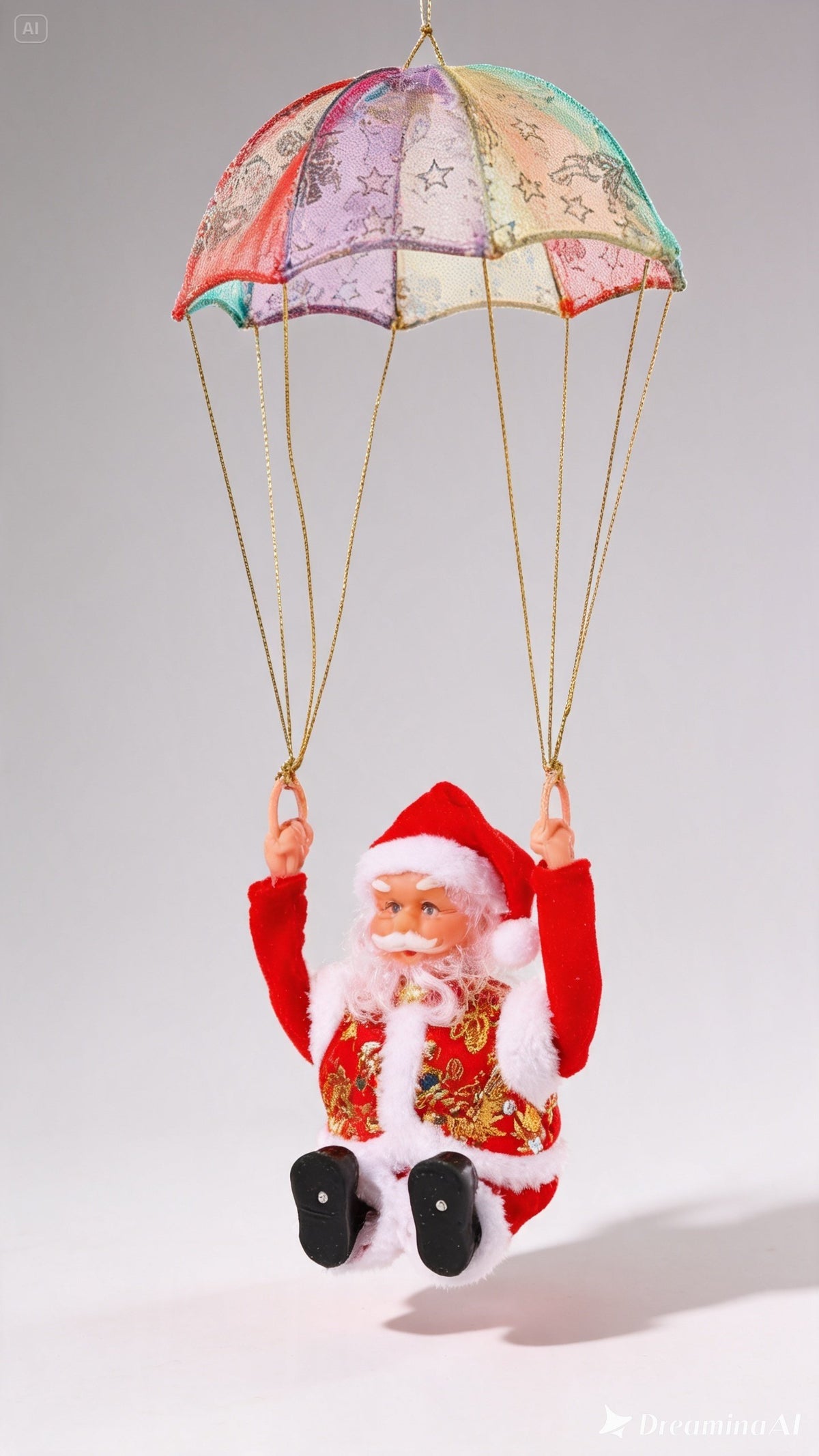 🎅🎄 Papá Noel Animado en Paracaídas con Luz y Movimiento - Decoración Navideña 🎁🌟
