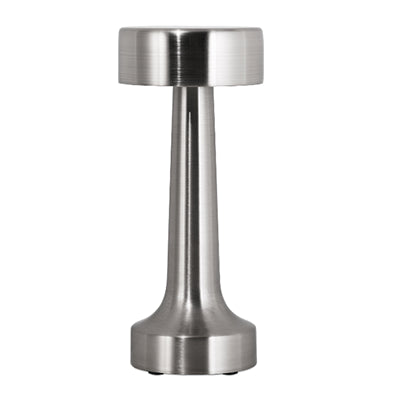 🏙️ Lámpara de Mesa LED Chronos Pyramid: Elegancia Plateada y Libertad Inalámbrica 🏙️