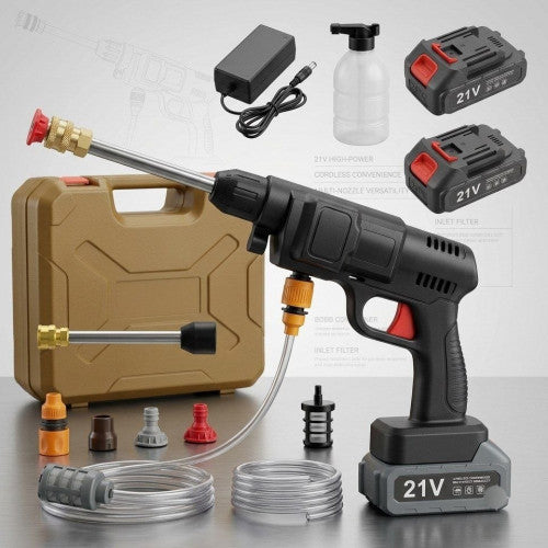 💧 Hidrolavadora Portátil Inalámbrica A Batería 21V Kit Completo 🚗✨💧