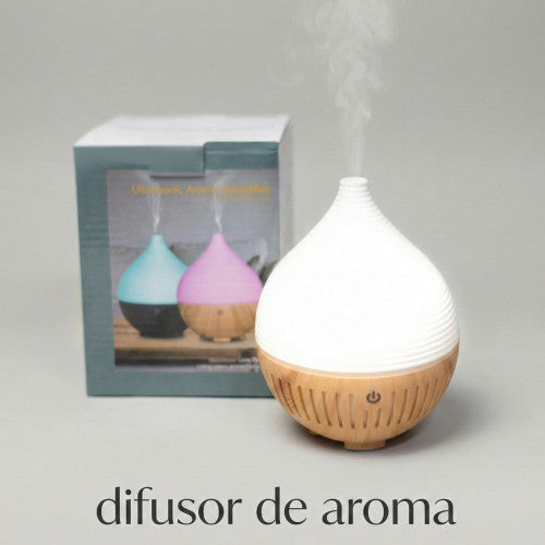 Humidificador Difusor de Aromas Ultrasónico Tipo Gota con Luz LED