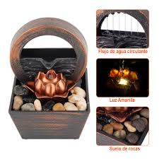 Fuente de Agua Decorativa Zen con Luz LED y Piedras Naturales 🌿✨