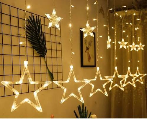 ⭐ Cortina de Luces LED Navideñas: Cascada de Estrellas Grandes y Pequeñas ✨