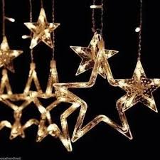 ⭐ Cortina Navideña Luces LED Cascada de Estrellas Solo Estrellas - Luz Cálida ✨
