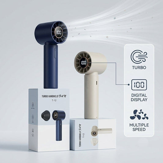 🌪️Ventilador Portátil Turbo T12 - Refrescamiento Ultrarrápido; Control Digital ❄️