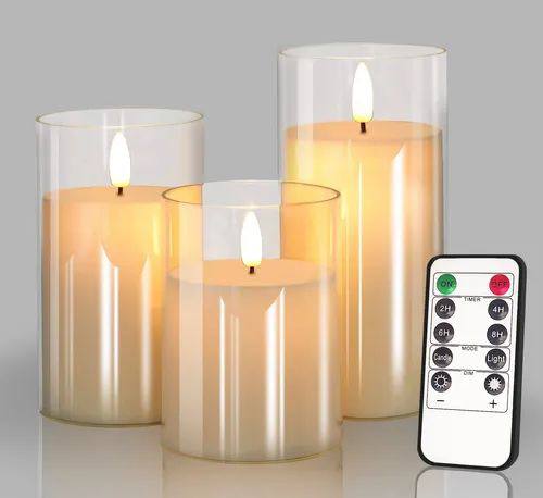 Set de 3 Velas LED de Cera Real con Control Remoto - Ambiente Cálido y Seguro