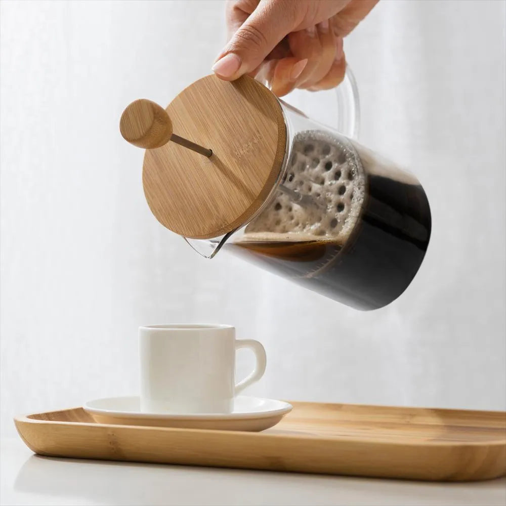 ☕ Prensa Francesa Premium 800ml | Borosilicato y Bambú Natural 🌿