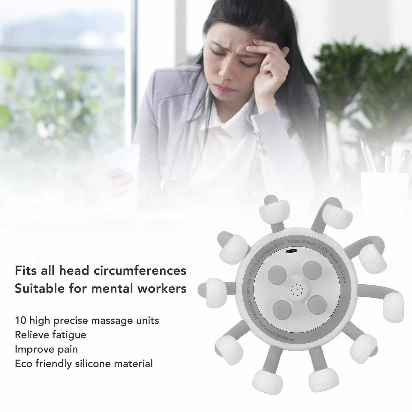 💆♂️ Masajeador de Cabeza Inteligente: Relax Profundo y Tecnología TMS 💆♀️
