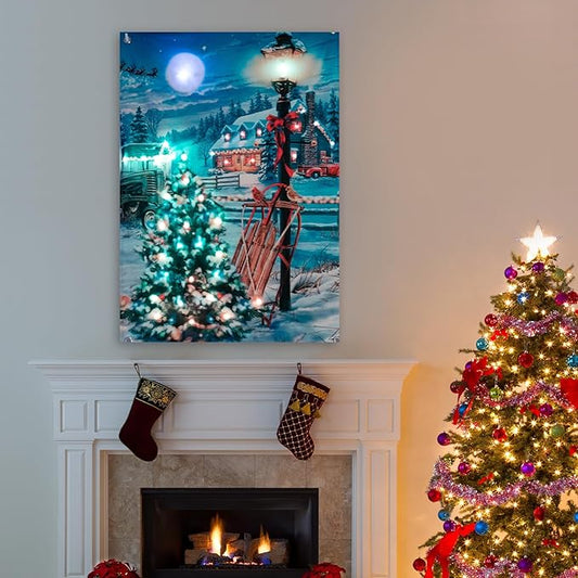 Manta o Tapiz Navideño con Luces LED Integradas