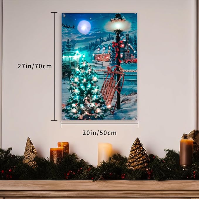 Manta o Tapiz Navideño con Luces LED Integradas