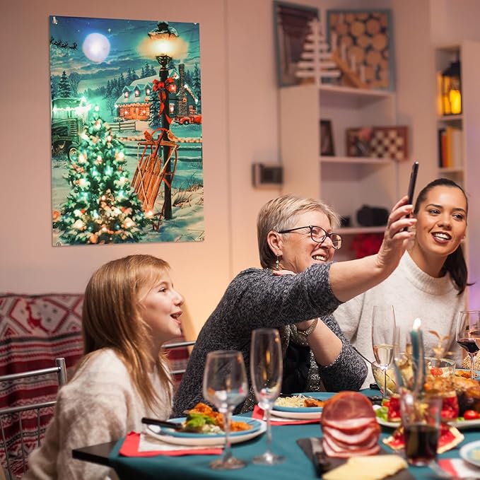 Manta o Tapiz Navideño con Luces LED Integradas