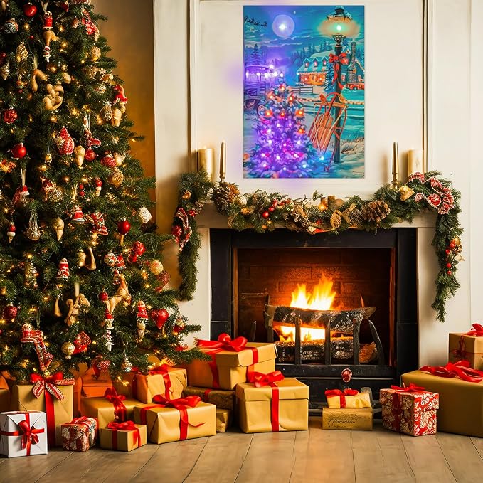 Manta o Tapiz Navideño con Luces LED Integradas