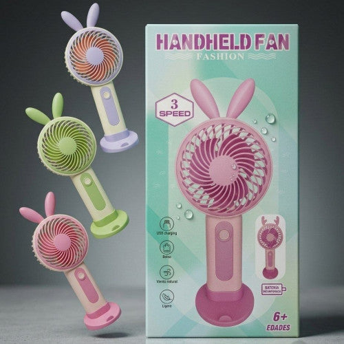 Mini Ventilador Portatil Recargable Mano Usb Aire con orejas